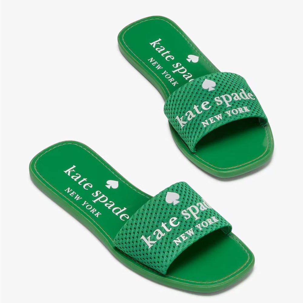 kate spade Green Mesh Slide Sandals